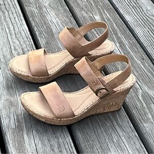 Born Tan Wedge Sandals